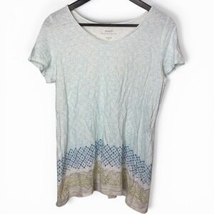 J Jill Pure Jill Women's Medium Linen & Rayon Tunic Short Sleeve V Neck Shirt